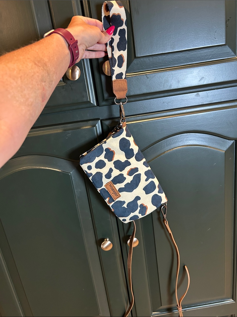 Wrangler Cow Print Wristlet Crossbody Combo
